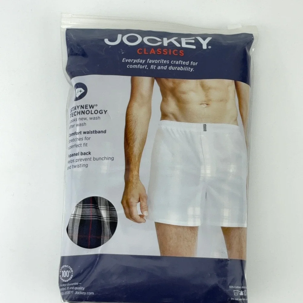 Jockey Classics 2 Pack Full Cut Woven Boxers Plaid 3XL 3TG 48-50 603039940